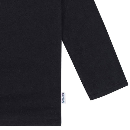 Gerber Unisex Baby Toddler 5-Pack Solid Long Sleeve T-Shirts Jersey 160 GSM, Black, 2T