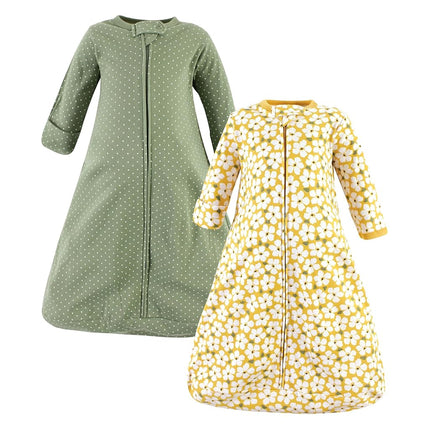 Gigoteuse à manches longues en coton Hudson Baby, motif floral sauge, 12-18 mois