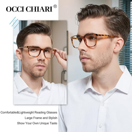 OCCI CHIARI Large Men Reading Glasses +1.0 Stylish Readers Big face +1.0 +1.25 +1.50 +1.75 +2.0 +2.25 +2.5 +2.75 +3.