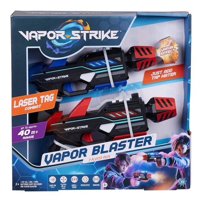 WowWee Vapor Strike Vapor Blasters 2 Player Pack, Lights, Sounds & Vapor Effects, Laser Tag Style Battle (Set of 2 Blasters)