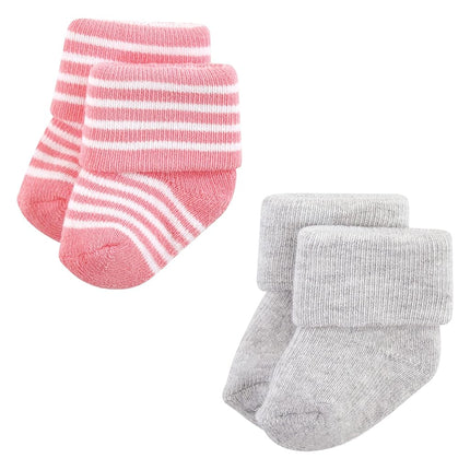 Hudson Baby Calcetines de Felpa y Algodón Rico para Recién Nacidas, Fresa, Paquete de 12, 6-12 Meses