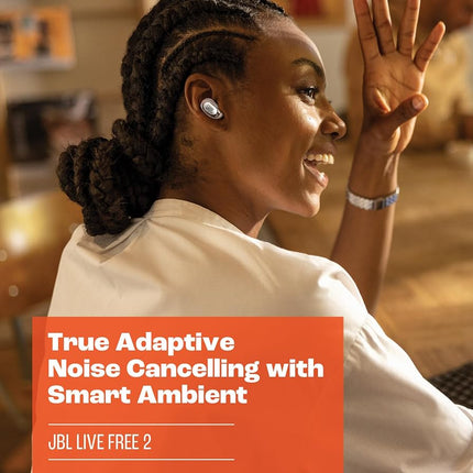 JBL Live Free 2 - True Wireless Noise Cancelling Earbuds, Up to 35hrs of Playtime, 6 mics for Perfect Calls with Zero Noise, IPX5 Waterproof, Oval Tubes for Better Comfort, Isolation, & bass (Black)