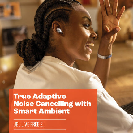 JBL Live Free 2 - Auriculares inalámbricos con cancelación de ruido, hasta 35 horas de reproducción, 6 micrófonos para llamadas perfectas sin ruido, resistencia al agua IPX5, tubos ovalados para mayor comodidad, aislamiento y graves (Negro)