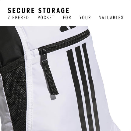 adidas Alliance Sackpack – Drawstring Backpack Small Bag for Men and Women, White/Black, One Size