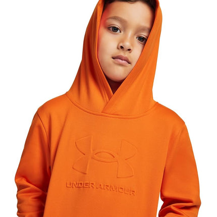 Under Armour Boys Fleece Hoodie Soft and Comfortable Fit Outrageous Orange 2 Years