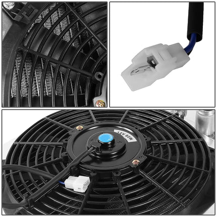 DNA Motoring RA+FS-HC92-42-AT-2 2-Row Radiator with 12V Fan Shroud Compatible with 92-00 Civic / 93-97 Del Sol / 94-01 Integra AT MT