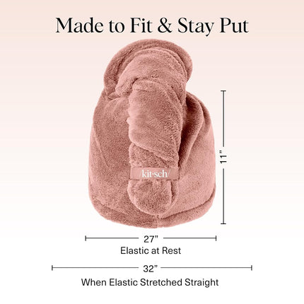 Kitsch Plush Microfiber Hair Towel Wrap for Women – Ultra Absorbent Microfiber Bath Towels for Wet, Curly, Long or Short Hair – Anti-Frizz Hair Wrap, Great Hair Products Gift for Women – Terracotta
