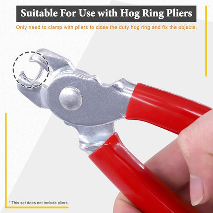 Rustark 1000 Pcs 1/2" Galvanized Hog Rings, Professional Upholstery Hog Rings Set for Furniture,Fencing,Bagging, Railing, Sausage Casing, Meat bags, Shock Cords