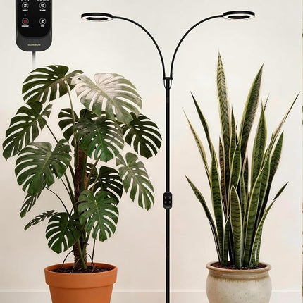 GLOWRIUM Grow Light with Stand,2-Head LED Plant Li