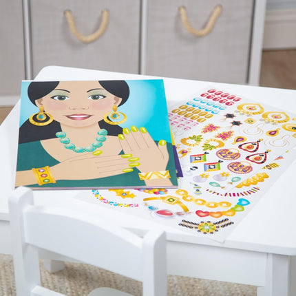 Melissa & Doug Jewelry and Nails Glitter Sticker Pad - 360+ Stickers, 15 Faces