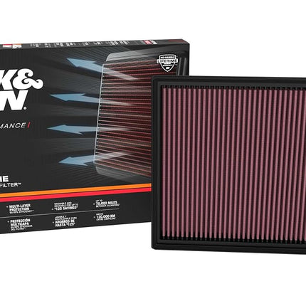 Filtro de aire de repuesto K&N compatible con Ford E350/E450 Super Duty V8 7.3L 2021-2024 (33-5138)