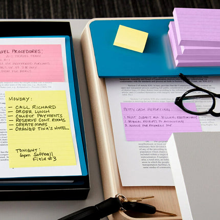 Post-it Notes, 4 in x 6 in, 5 Lined Sticky Notes Pads, 100 Sheets per Pad, Canary Yellow, The Original Post-it Note, School Supplies and O?ce Products
