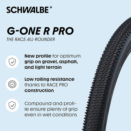 Schwalbe G-One R Pro Evo Super Race V-Guard TLR Folding Tyre, Black, 700x40C (40-622 | 28x1.50)