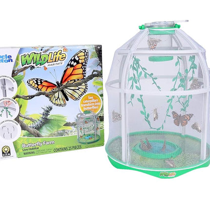Uncle Milton Butterfly Farm Live Habitat - Observe Butterfly Lifecycle in Garden – Includes Voucher to Redeem for Caterpillars
