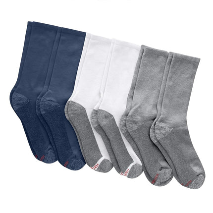Hanes Men's Max Cushioned Crew Socks, Moisture-Wicking with Odor Control, Multi-Pack, Navy/White/Gray-6 Pack, 12-14 UK (Pack of 6)
