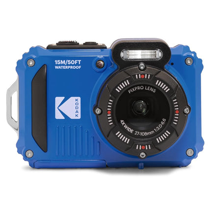 KODAK Pixpro WPZ2 - 16M Pixel Compact Digital Camera, Waterproof to 15m, Shockproof, 720p Video, 2.7" LCD Screen - Li-ion Battery, Blue