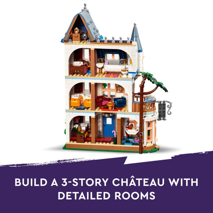 LEGO Friends Castle Bed and Breakfast Hotel Playset, Building Toy for 12 Plus Year Old Kids, with 4 Mini-Dolls, a Dog Figure and Accessories, Gift Idea for Girls, Boys and Teens 42638