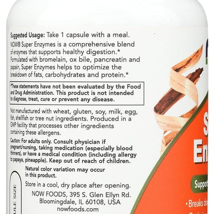 Now Foods Super Enzymes Capsules, 90-Count