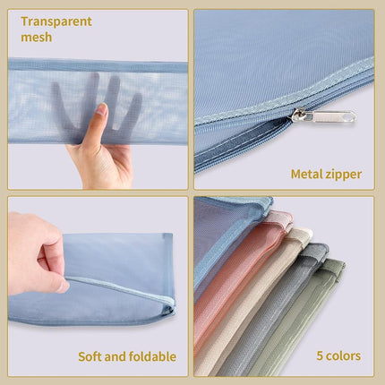 TrueLux 20 Pack Mesh Zipper Pouch Bags,Double-Layer Nylon Building Block Sets Toy Storage & Organization,Clearly Visible A4A5 Zipper Pouch with Handle for School Office Games…