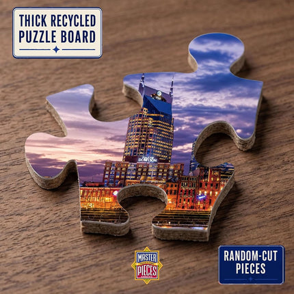 Puzzle de 1000 pièces MasterPieces pour adultes, familles ou jeunes - Nashville Panoramique - 33x99 cm