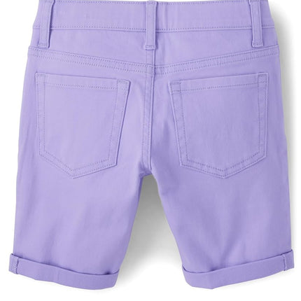 The Children's Place Shorts vaqueros capri para niñas, morado Iris Pop, 12