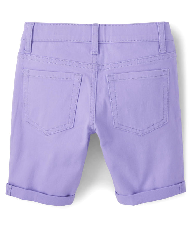 The Children's Place Girls' Denim Skimmer Shorts, Iris Pop Purple, 6