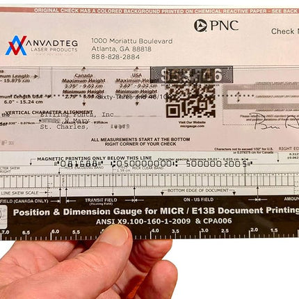 MICR Check Position Gauge