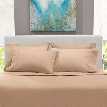 Hearth & Harbor Extra Deep Pocket Sheets - Fits Mattress 18-24 Inches Deep - Extra Deep Pocket Full Size Sets - 6 Piece Full Size - Full - Taupe Sheets