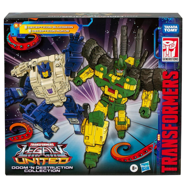 Transformers Legacy United Doom ‘n Destruction Collection, Bludgeon & Rukus, Mayhem Attack Squad Converting Action Figure 2-Pack, 8+ (Amazon Exclusive)