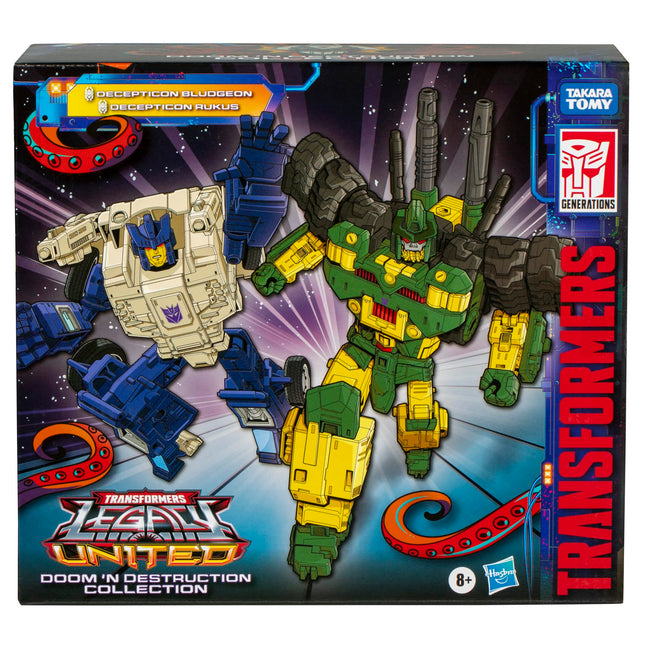 Transformers Legacy United Doom ‘n Destruction Collection, Bludgeon & Rukus, Mayhem Attack Squad Converting Action Figure 2-Pack, 8+ (Amazon Exclusive)