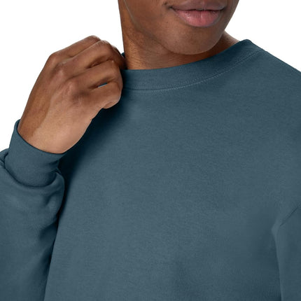 Hanes Mens EcoSmart Fleece Sweatshirt, Cotton-Blend Pullover, Crewneck Sweatshirt for Men, Metallic Teal 1 Pack, S