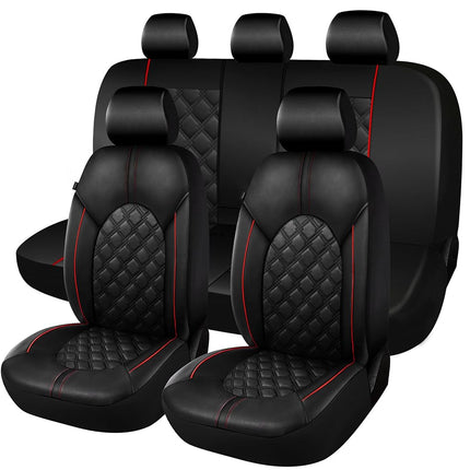 CAROMOP Luxury PU Leather Car Seat Covers Full Set