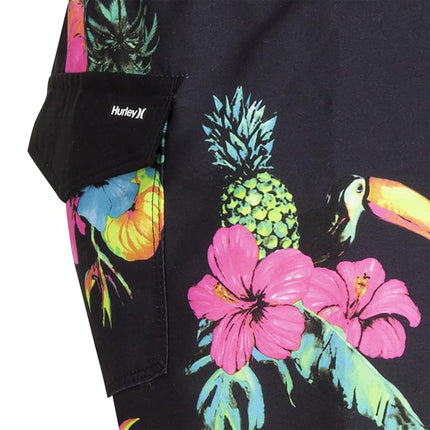 Bañador Hurley para niño, de quita y pon, multicolor/estampado floral de loros, 2T
