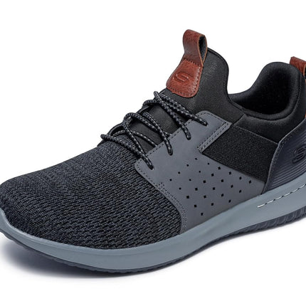 Skechers Men's Delson Camben Trainers, Black Gray 