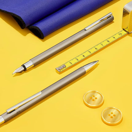 Faber-Castell Neo Slim Stainless Steel Medium Fountain Pen, matte silver (19-342100)