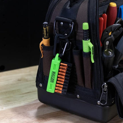 Railer 20pc Screwdriver Bit Set - Premium S2 Steel 2" Phillips, Robertson Square, Torx & Flat Head Impact Driver Bit Set With A Storage Bit Holder & Carabiner