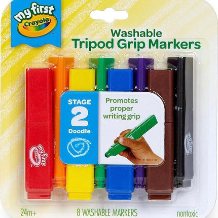Crayola My First, Tripod Washable Markers for Toddlers, 8ct