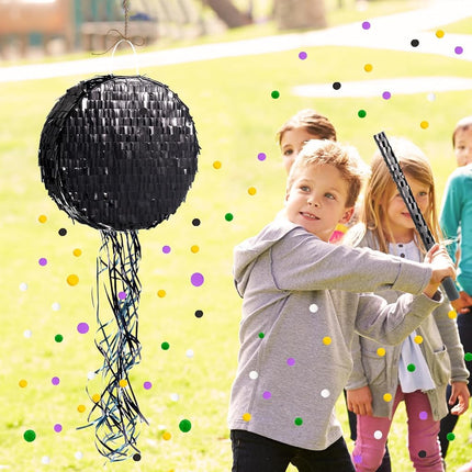 WERNNSAI Black Round Piñata