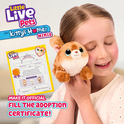 Little Live Pets My Kitty's Home Mini Playset, Mystery Kitty Plush Reveal, Build and Decorate Toy Pet Carrier, Repeat Play, Cat House Toys for Kids 5+
