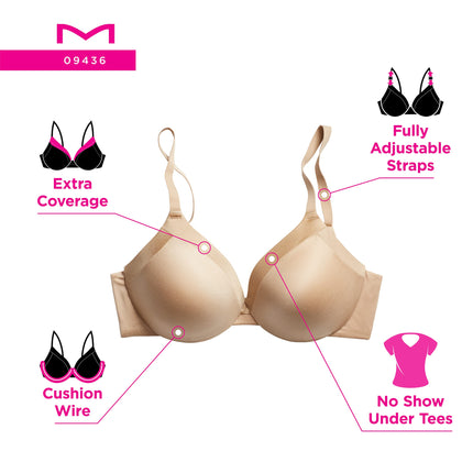 Maidenform Women's Comfort Devotion - Bra Extra Coverage, White, 34DD UK