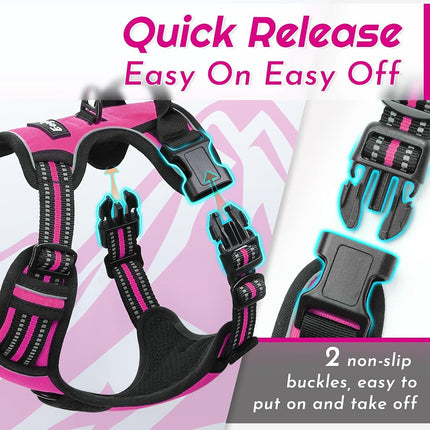 Eagloo Dog Harness Medium, No Pull Adjustable Vest with 2 Lead Clips
