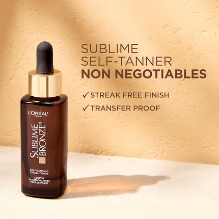 L’Oréal Paris Self-Tanning Face Serum, Sublime Bronze, With Hyaluronic Acid, Natural-Looking Tan, Medium, 30 ml