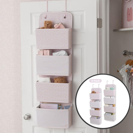 Delta Children GAP babyGap 2-Pack Over the Door Storage Organizer with 4 Pockets, Pink