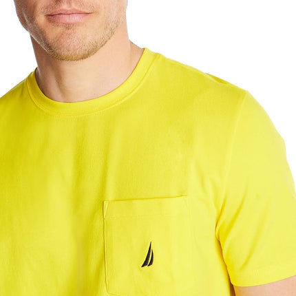 Nautica Men's Solid Crew Neck Short-Sleeve Pocket T-Shirt, Zest, Medium