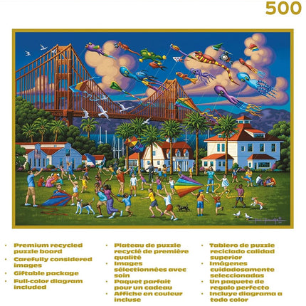 Buffalo Games - Gold - Eric Dowdle - Golden Gate Bridge - 500 Piece Jigsaw Puzzle for Adults - Challenging Puzzle Perfect for Game Nights