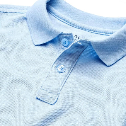 Nautica Boys School Uniform Short Sleeve Pique Polo, Light Blue, 14-16 Husky