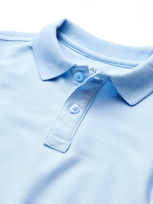 Nautica Boys' Little Boys' Uniform Short Sleeve Pique Polo, Light Blue, Medium/5