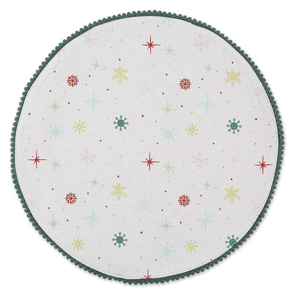 DII Be Merry and Bright Embellished Placemat Set, 15", Red with Snowflakes, Set of 6