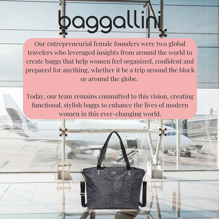 Baggallini Carryall Laptop Tote, Midnight Blossom Print, One Size