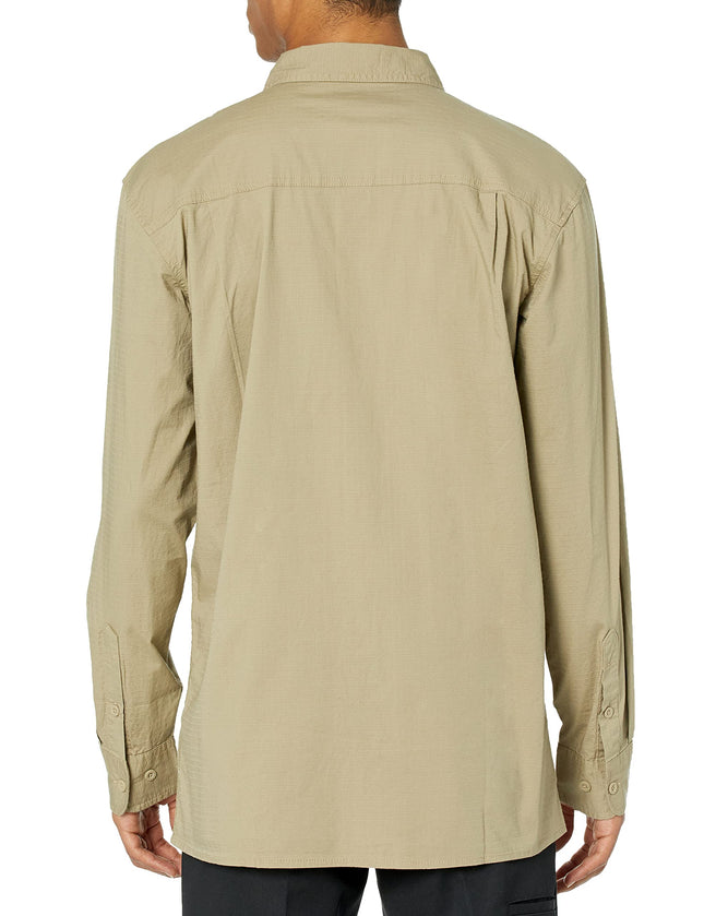 Dickies Men's Flex Denim Long Sleeve Shirt, Desert Sand, Medium